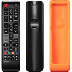 MUXIJUNXI CR44K Universal Remote Control with Silicone Case, Lightweight, Kid-Friendly, Non-Slip and Shockproof, Suitable for All Samsung TVs, LED, LCD, HDTV, 3D