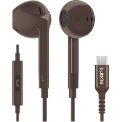 LUDOS Ferox USB C Headphones, 5 Year Warranty for iPhone 16 15 Pro Max Plus Samsung Galaxy S24 S23 Ultra S22 S21 FE S20 A53 A54, USB Type C Earphones with Microphone In-Ear with Cable for iPad Pro