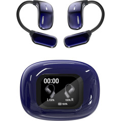 Wireless Open Ear Touch Screen Sport Bluetooth Earphones Over Ear Running Earbuds with Ear Hooks Gym Headphones Wireless Bluetooth Smart Hook Ear Buds with Screen On Case for iPhone Android Runner