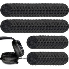 Headphone Ear Pad Covers, Disposable Nonwoven Fabric Headphone Covers, Stretchy Sanitary Ear Cup Covers, Fits 8-13cm Headsets (Black) 100 Pack
