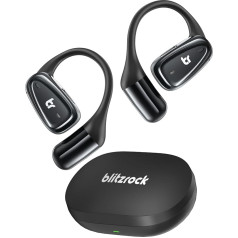BlitzRock Open-Ear Headphones, Ultralight, Ultra Thin Ear Hooks, Clear Sound, Clear Calls, IPX7 Waterproof, 28H Playtime, Sports Headphones Bluetooth 5.4 for Running