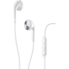 AQL Club Classic Headphones with Conical Speaker - Top Sound Streaming Technology for Optimal Music Playback - Flat Cable Tangle-Free - Soft Touch Material - White