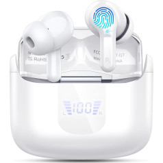 Headphones Wireless Bluetooth 5.4, 2025 Bluetooth Headphones with 48 Hours Deep Bass 3D Stereo Wireless Earbud, 4 ENC Noise Cancelling Mic, IP7 Waterproof In-Ear Earphones Sport, 3g USB-C Headphones