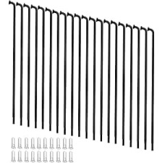 goucrro 20 Pcs 12G 2.5mm Steel 131mm-298mm Electric Bike Spokes with Copper Cap