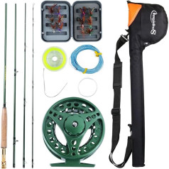 Sougayilang Saltwater Freshwater Fly Fishing Rod with Reel Combo Kit