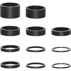 DYTHHN 11 Pieces Bicycle Stem Headset Spacer Carbon Fiber Durable Front Fork Mountain Road Lightweight Bicycle Handlebar Stem Spacer Set