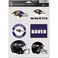 NFL Sticker Multi-Use Set of 6 19 x 14 cm Baltimore Ravens