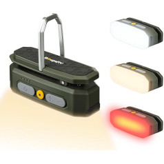 BougeRV Camping Lamp with 3200 mAh, Rechargeable Sensor Light, 380 Lumens, Camping Lantern with Hook & Magnet, for Camping, Travel, Emergency, Dark Green