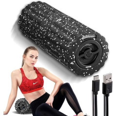 VEVOR Electric Foam Roller, Fitness Roller with 4 Speeds Massage Roller with 3D Texture, EEP Fascia Roller for Deep Muscle Tissue, Back Pain Relief, Post Workout Recovery