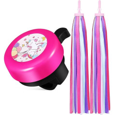 BESPORTBLE Fahrradklingel für Kinder: Fahrradklingel mit 2 Lenkerschlangen, Regenbogen-Luftschlangen für Kinderfahrrad