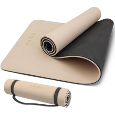 PAIDU Yoga Matte Rutsch Anti-Riss,extra dick Hohe Belastbarkeit Professionelle POE Yoga Matten für Frauen Männer Kinder,10mm, Workout, Yoga, Pilates und Bodenübung, mit Tragegurt