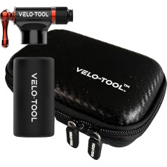 Velo-Tool™ Essential Cycling Case & CO2 Pump Inflator Kit - Premium, Lightweight & Adjustable Flow Foam Grip - Presta & Schrader Valve Compatible - Suitable for MTB, Race/Road & BMX