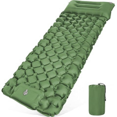 SHAINE Camping Inflatable Sleeping Mat, Air Mattress, Self-Inflating, Small Pack Size, Camping Ultralight Mattress, with Foot Press Pump and Cushion, Sleeping Mat, for Outdoor, Excursions, Hiking and