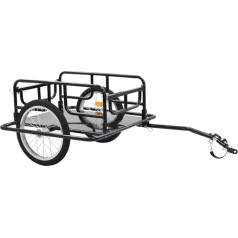 Bicycle Trailer Bicycle Load Trailer, Foldable Drawbar, Ball Clutch System, 130 x 73 x 48.5 cm, Steel, Black, Outdoor Leisure, Cycling, Bicycle Trailer