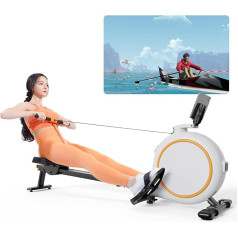 Magnetisches Rudergerät, Lacuffy Rudergerät für Zuhause 135 kg Gewichtskapazität mit 32 leisen Widerstandsstufen, Rudergerät mit APP-Steuerung, Tablet-Halterung und LCD-Display