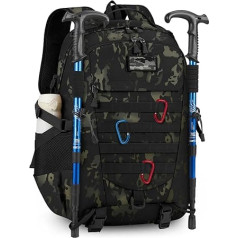 RAINSMORE Military Backpack 43L Trekking Backpack Tactical Backpack Large Molle Military Hiking Backpacks for Outdoor Camping Tactical Assault Hiking Travel Black, Camouflage