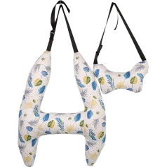 WGQR H-shape car sleeping pillow for children, travel pillow set, resting pillow, neck support headrest pillow, U-shaped pillow for the back seat of adults and children