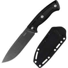 JEABROTHER Fixed Knife G10 Handle and Kydex Case Outdoor EDC Camping Hiking Hand Tools (Black Grip)