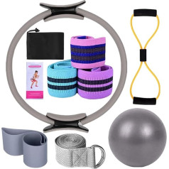 Bsbkoj Yoga Sets for Women Pilates Ring Set - Pilates Ring Set | Yoga Bands Home Equipment Expandable Strap Multifunctional Workout Accessories for Women