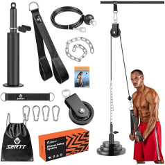 SERTT Gym Pulley System with Upgraded 2 in 1 Charging Pin Triceps Pulling Bicep Curl Shoulder Back Forearm Home Fitness Equipment