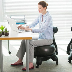 Office Desk Yoga Ball Chair with Anti-Burst Ball, Ergonomic Balance Ball Posture Chair for Back Pain Relief, Good Sitting Exercise/Balance