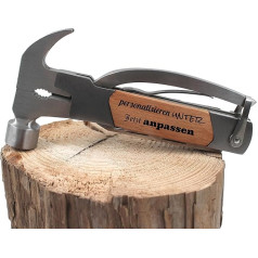 Personalised Hammer - Multitool - Gift Christmas for Men for Boyfriend Husband Father DIY Craftsman or Camping Adventurer Ideal as Father's Day Gift and Versatile Survival Tool