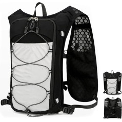 Running Hydration Pack, Jogging Daypack with Pockets, 15.75 x 8.66 in Breathable Light Weight Bag, Reflective Hydration Backpack for Running, Cycling, Trail and Marathons