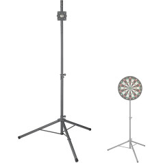 Relaxdays Dartboard Stand, Height Adjustable, 147-210 cm, Dartboard Holder for Steel Darts & E-Darts, Grey