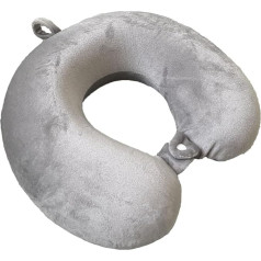 iMaylex Nacken-Reisekissen, 100% Reiner Memory-Schaum, Reisekissen für Flugzeug, Kopfstütze Schlaf, tragbares Flugzeugzubehör, Grau