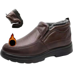 HESYSUAN Mens Winter Fleece Boots Waterproof Warm Non-Slip Warm Fur Lined Orthopaedic Non-Slip Warm Warm Boots