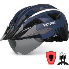 VICTGOAL Bicycle Helmet for Men and Women, MTB Helmet with Removable Magnetic Safety Goggles & Visor, Breathable with 21 Ventilation Channels, Cycling Helmet, Adjustable Bike Helmets