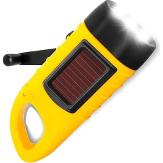 ZukqrymluvIQ Aufziehbare Taschenlampe, Solar-Taschenlampe, wiederaufladbar, Dynamo-Handkurbel, Outdoor-Notfall-LED-Taschenlampe für Camping, Outdoor-Sport