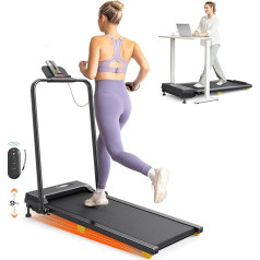 UREVO - Electric Treadmill Folding 2 in 1 Under Computer 2.5HP Walking Running Home Office Treadmill with Remote Control