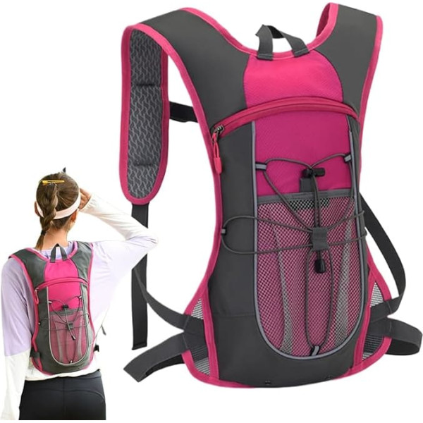 Bexdug Bicycle Backpack, Hiking Daypacks, Flowing Water Backpack, Runner Equipment, Cycling Bag with Reflective Stripes, Outdoor Leisure Accessories for Men and Women, pink