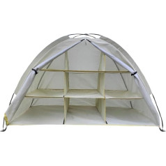 ZAMETTER Outdoor Camping Picnic Lockers Travel Park House Nine Space Lockers Shelf Waterproof Storage Tent (White)