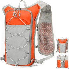 Trinkrucksack laufend, Trinkpack beim Laufen, Jogging Daypack mit Taschen, atmungsaktiver und reflektierender Trinkrucksack zum Laufen und Joggen, für l