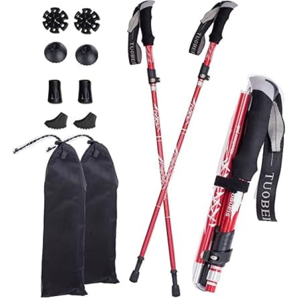 Moxilyn Telescopic Trekking Poles Ultralight Foldable Shockproof Non-Slip Hiking Poles Adjustable from 36-130cm and Closure for Trekking Conditioning