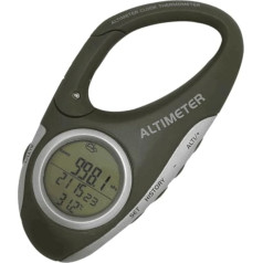 ibasenice Altimeter Barometer Thermometer Digital Barometer Wall Height Meter Altimeter for Mountaineering Hiking Thermometer Digital Altimeter Barometer Barometer Carabiner ABS Green