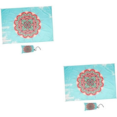 BESPORTBLE 2st Bedruckte Strand Matte Überdachung Picknick Wasserdicht Strandtuch Liege Strandsitz Gepolsterter Campingstuhl Strandmatte Strandkörbe, Klappbar, Leicht Zelt Handtuch Nylon