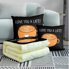 goodFarewell Kissendecke 2 in 1​ Reisedecke Kissen Quilt Multifunktionale Kissen Decke Nackenstützkissen Soft & Warm Nap Mat Kissen für Schlafsofa Bürostuhl （Kaffeetasse）