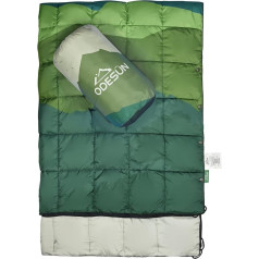 ODESUN Leichte Campingdecke, Outdoor-Daunen-Alternative, geschwollene bedruckte Outdoor-Decken, große Seiden-Baumwolldecke, verstaubar, warm, wasserdicht, Campingdecken für kalte Reisen, Wandern,