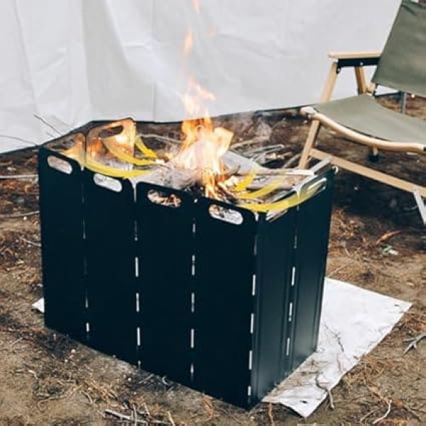 Outdoor Stove Wind Shield - Foldable Portable High Temperature Resistance Wind Shield Camping Wind Blocker | Galvanized Iron Wind Shield Stable Camping Accessories for BBQ Picnic