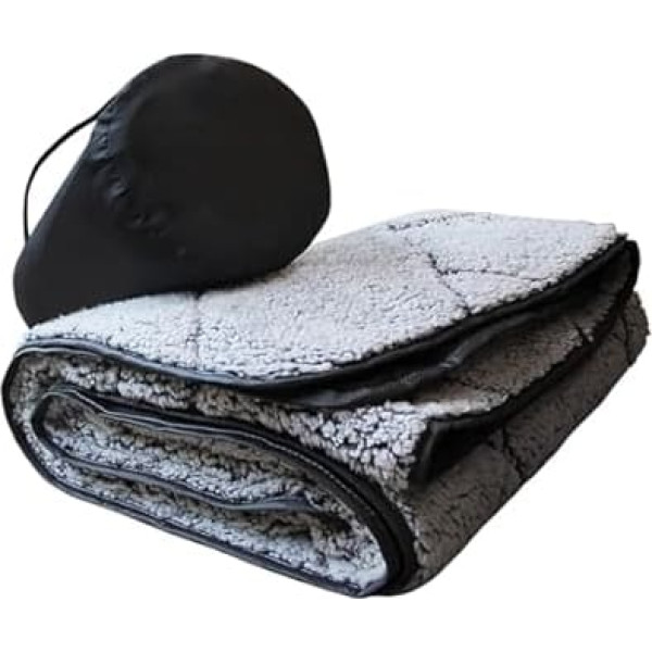 WOURRD Tragbare Fleece-Campingdecke, weich, feuchtigkeitsbeständig, faltbar, wasserdicht, Outdoor-Decke für Outdoor-Camping, Picknicks