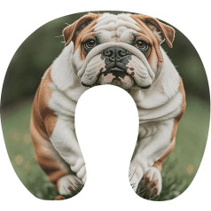 TKJMCSW Niedliches Reisekissen mit englischer Bulldogge, Memory-Schaum, Nackenkissen, Flugzeugkissen zum Schlafen, U-förmiges Nackenkissen für Nacken- und Kopfstütze
