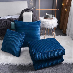Cushion Blanket, 2-in-1 Travel Blanket, Pillow, Quilt, Multifunctional Pillow, Neck Support Pillow, Soft & Warm Nap Mat, Cushion for Sofa Bed, Office Chair (Blue)