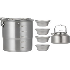Camping Kochset,Outdoor Kochtopf Set - Leichtes Outdoor Ausrüstung Für Erwachsene Zum Wandern Garten Picknick Trekking