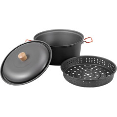 Campingpfanne - Kochgeschirrset | Dampf Camping Cookware | Wärmefest-resistente Lagerdampfer Von Aluminiumlegierung | Tragbare Picknickausrüstung Zum Kochen Grillgrill | Leichte Kochausrüstung Im Frei