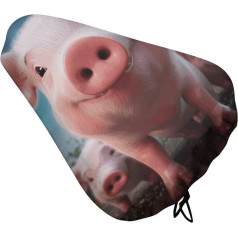 Funny Cute Pig Bike Seat Cover for Men Women Water Resistant Exercise Bike Seat Cushion Adjustable Bike Seat for Outdoor Cycling