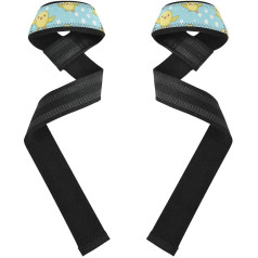 Handgelenkschlaufe mit weißen Punkten, Cartoon, gelber Küken, 66 cm, rutschfest, strapazierfähig, für Gewichtheben, Bodybuilding, Krafttraining, Widerstandsbänder