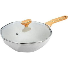 Antihaftbeschichtete Bratpfanne, achteckig, flacher Boden, Haushalts-Gemüsepfanne zum Kochen